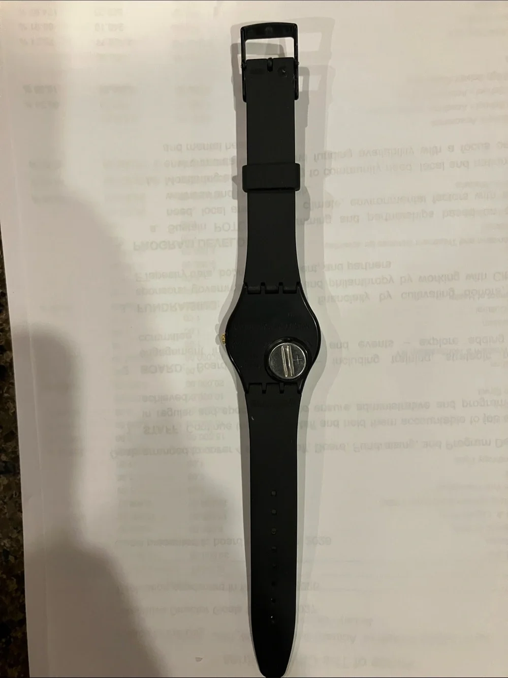 Swatch Watch Mens Golden Tac GB274 Black Unisex 34mm New Battery